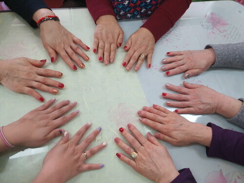 취미네일교실 예쁘네일 수업 진행