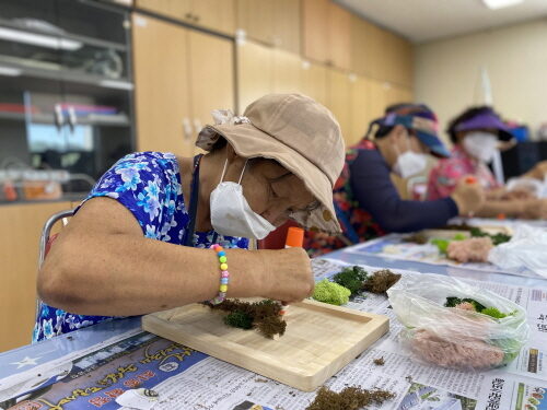 7월 꽃꽂이 프로그램 진행 (스칸디아모스 액자만들기)