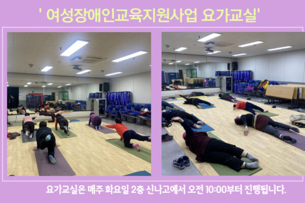 여성장애인교육지원사업 요가교실 진행