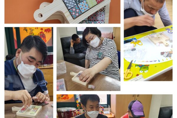 주간보호센터 미술활동-냄비받침대 만들기